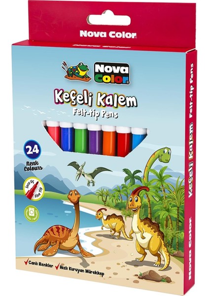 Nova Color Keçeli Kalem 24'lü Set