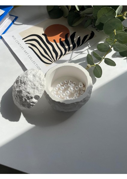 Ay- Krater Dokulu Kapaklı Dekoratif Obje - Sunum - Obje - Aksesuar Kabı modelleri