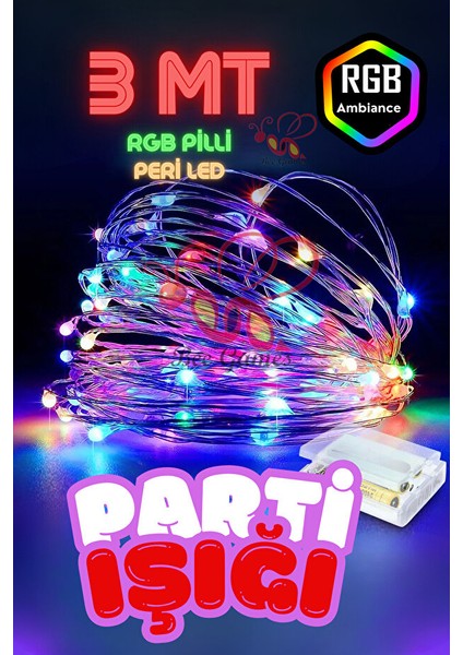 3 Metre Pilli Rgb Renkli Peri LED Işık Seti Yılbaşı Çam Ağacı Ev Parti Dekoratif Aydınlatma fiyatları