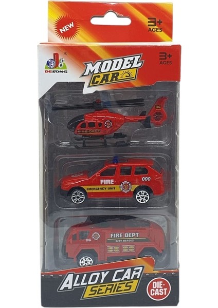 3'lü Iş Makinaları Road Seti - Die Cast - DS044 - Itfaiye (Lisinya) indirimleri
