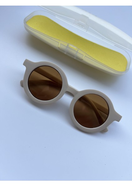 Krem Iskandinav Çocuk Gözlük 2-8 Yaş