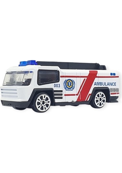 3'lü Iş Makinaları Road Seti - Die Cast - DS044 - Ambulans (Lisinya) fiyatları