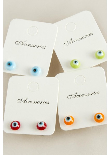 Sepetim Nazar Cam Küpe-Renkli