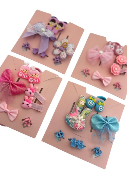 Lila Kutulu Kız Çocuk Bebek 8'li Toka Seti fiyatları