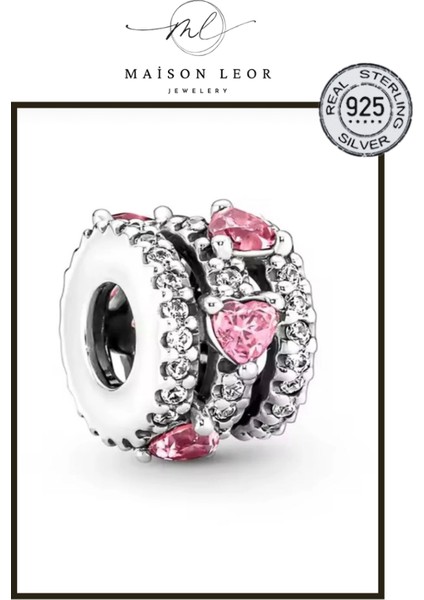 Parıldayan Üçlü Kalpler Charm