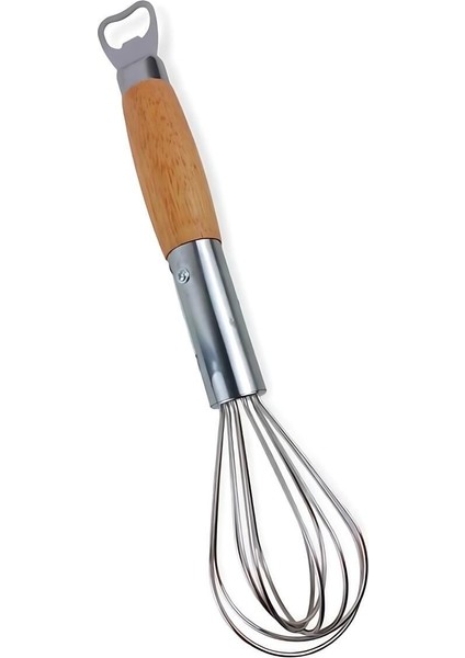 Ahşap Saplı Açacaklı Çırpıcı 304 Paslanmaz Çelik Yumurta ve Sos Çırpıcı Çırpma Teli 31CM modelleri