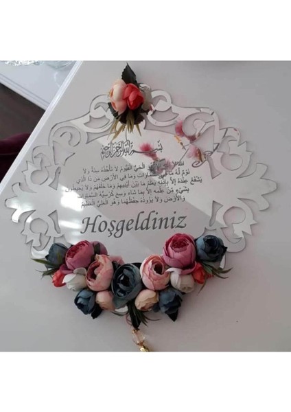 Pleksi Kapı Duvar Süsü Kapı Aksesuarı Gümüş