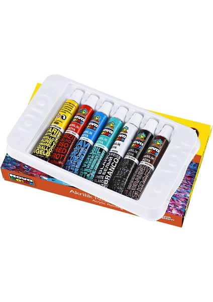 Nova Color Akrilik Tüp Boya 7 Renk x 7 gr Set fiyatları