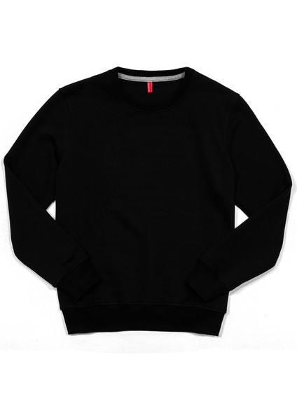 Unisex Baxter Üç Iplik Rahat Kesim O Yaka Baskısız Düz Pamuk Sweatshirt Siyah fiyatları