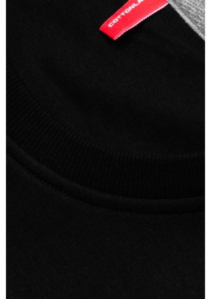 Unisex Baxter Üç Iplik Rahat Kesim O Yaka Baskısız Düz Pamuk Sweatshirt Siyah fırsatları