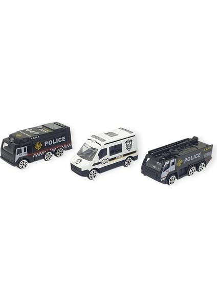 3'lü Iş Makinaları Road Seti - Die Cast - DS044 - Polis (Lisinya)