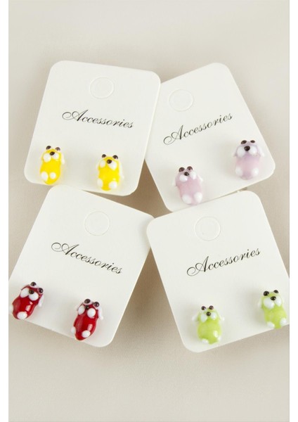 Sepetim Köpek Cam Küpe-Renkli modelleri