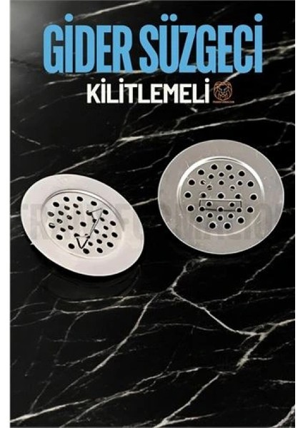 Kilitlenebilir Metal Lavabo Evye Süzgeci 2 Adet