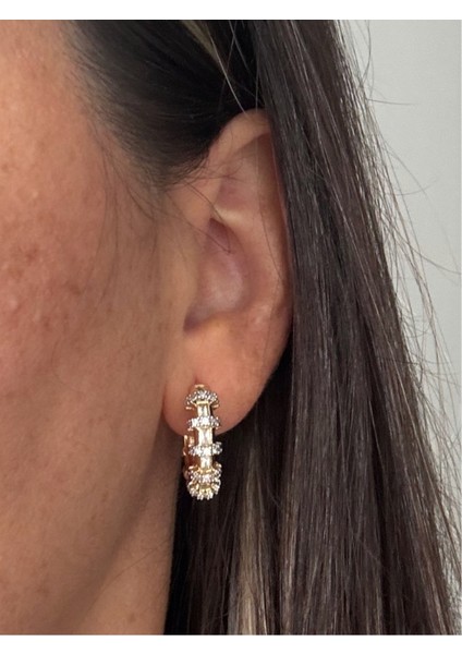 Özel Seri Sıralı Taşlı Küpe