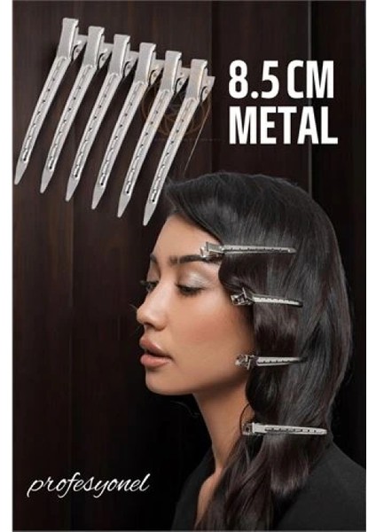 Saç Klipsi Metal Toka Profesyonel 6 Adet