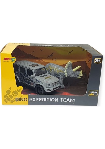 Çek Bırak Araç ve Dinazor Oyun Seti - 6843-2D- Gri (Lisinya) fiyatları
