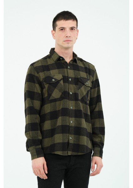 ÇİFT CEP KAPAKLİ DAMALI ODUNCU U.K. GÖMLEK