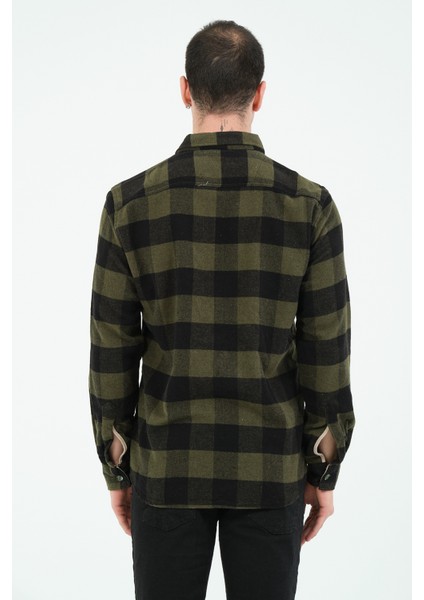 ÇİFT CEP KAPAKLİ DAMALI ODUNCU U.K. GÖMLEK fırsatları