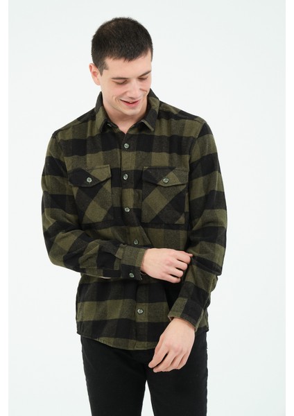 ÇİFT CEP KAPAKLİ DAMALI ODUNCU U.K. GÖMLEK