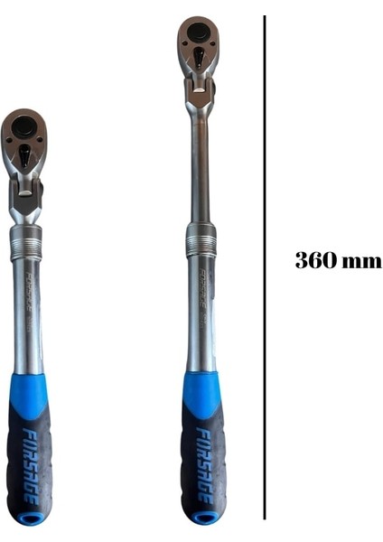 1/2 Mafsallı Uzatmalı Lokma Cırcır Kolu 360 mm modelleri