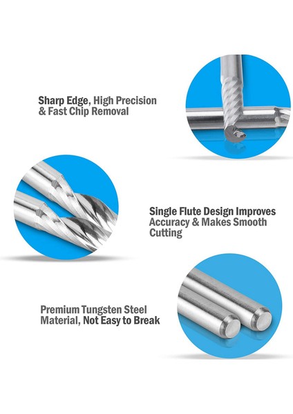 5 Pcs 3mm Katı Karbür Endmills Endmill D3X8XD4X50L &amp 10 Pcs Cnc Yönlendirici Bitleri 1/8 Inç Şeyh Spiral Uçma Yönlendirici Bit (Yurt Dışından) fırsatları