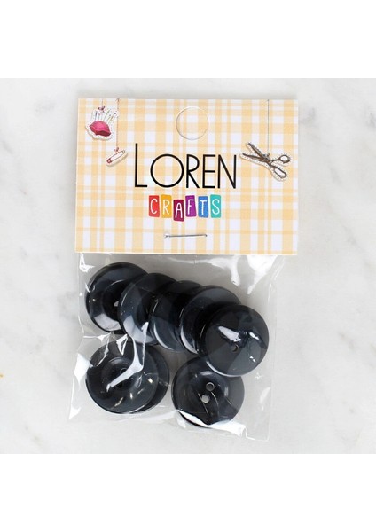 Loren Crafts 8'li Düğme Gri - 1129