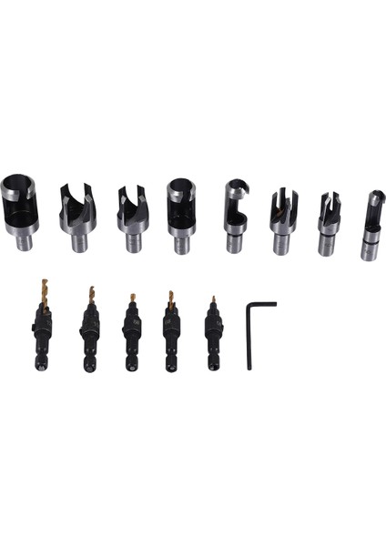 14 Pcs Ahşap Tapa Kesici Pahalı Fiş Kesici Matkap Bitler Beş Yüzlü Kontra Matkap 1/4 Inç Hex Sulma Alet Seti (Yurt Dışından) modelleri
