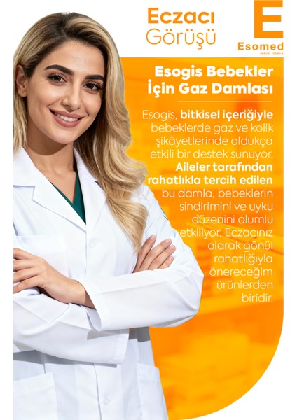 Esogis Bebekler Için Gaz Damlası-yenidoğan-bitkisel,kolik Ve Uyku Düzenleyici Bebek Damlası