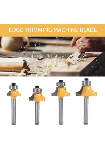 4pcs 1/4 Inç Şafak Yönlendirici Bitleri Üzerinde Köşe Yuvarlama Kenar Oluşturma Kenar Seti 5/16 Inç 3/16 Inç 1/4 Inç Ahşap Freze Kesici Için 1/8 Inç Yarıçap (Yurt Dışından) indirimleri