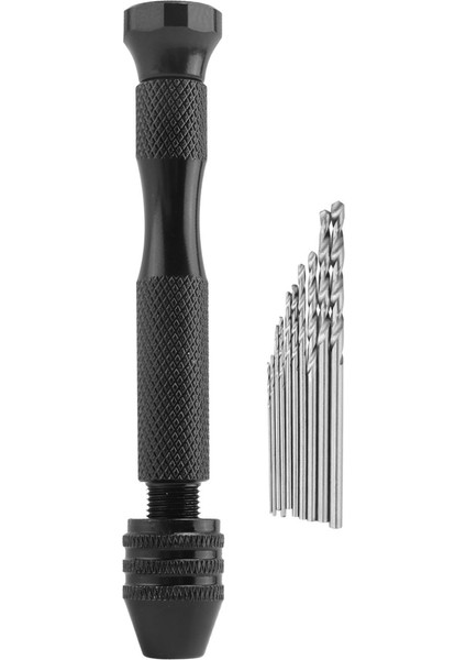 Mini El Matkap Hassas Pin Vise Ahşap El Matkabı Minyatür Matkap + 10 Pcs Mini Mikro Drill Bit Seti Anahtarsız Chuck Inci El Matkabı (Yurt Dışından) modelleri