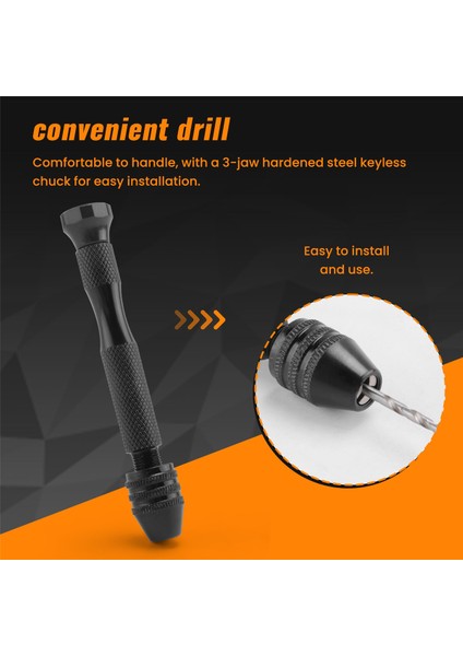 Mini El Matkap Hassas Pin Vise Ahşap El Matkabı Minyatür Matkap + 10 Pcs Mini Mikro Drill Bit Seti Anahtarsız Chuck Inci El Matkabı (Yurt Dışından) indirimleri