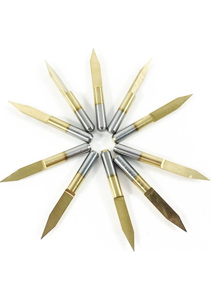 50PCS 30 Derece 0 1mm Uç Titanyum Kaplamalı Düz Alt Karbür Pcb Gravür Bitleri V-Fake Cnc Yönlendirici Kesici Kesme Aracı (Yurt Dışından) indirimleri