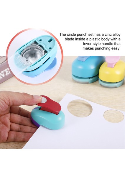 Circle Paper Punch 5 Adet Kağıt El Sanatları Için Daire Yumrukları 5 Farklı Boyutta Daire Deliği Yumruk Renkler (Yurt Dışından) indirimleri