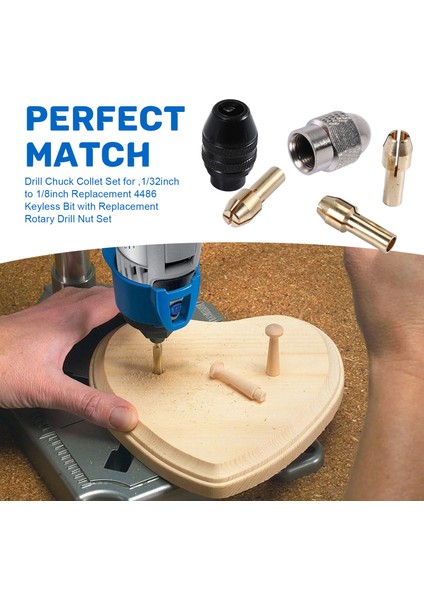 Dremel Için Drill Chuck Collet Seti 1/32INÇ Ila 1/8 Inç Yedek 4486 Yedek Döner Matkap Somunu Seti ile Anahtarsız Bit (Yurt Dışından) indirimleri