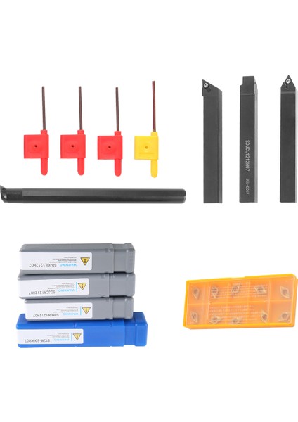 10PCS Karbür Ekleme Bıçakları + 4pcs Torna Turnama Alet Tutucu Seti + 4 Pcs Torna Turning Alet Takımı Setleri (Yurt Dışından) modelleri