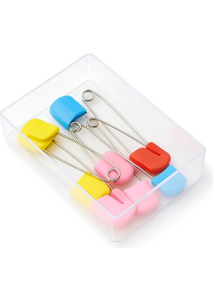 Plastik Başlı Çengelli İğne Renkli 10'lu 5 cm