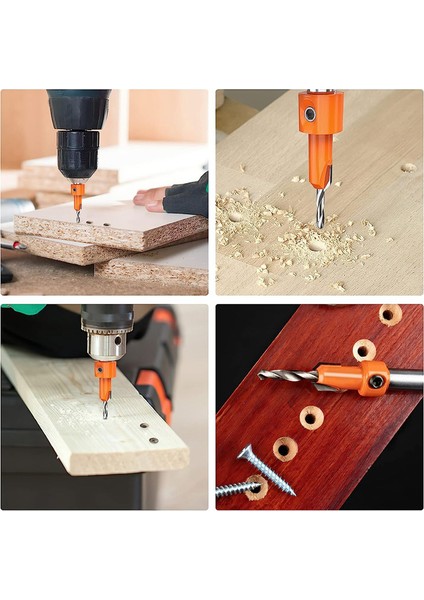 Counterk Matkap Bit 5 Pcs Hızlı Değişiklik 8mm Ayarlanabilir Counterk Matkap Bit Seti 5 Pcs Değiştirilebilir Matkap Bitleri (Yurt Dışından)