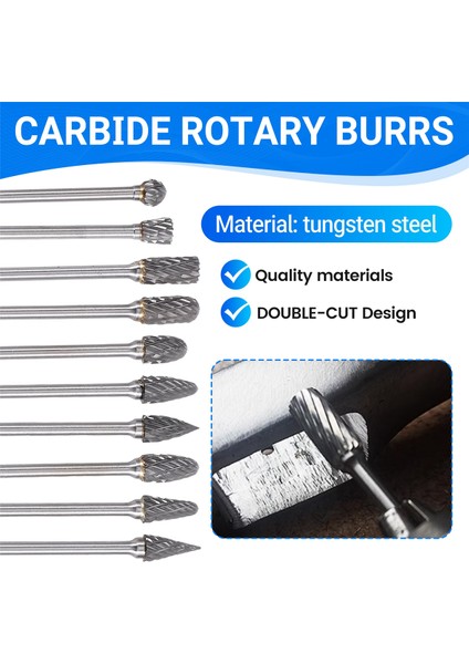 Çift Kesilmiş Karbür Rotary Çapak Seti 20PCS Kalıp Öğütücü Bitler 1/8 Inç Saplı Tungsten Karbür Kesme Çapakları Ahşap Çalışma Için (Yurt Dışından) fırsatları