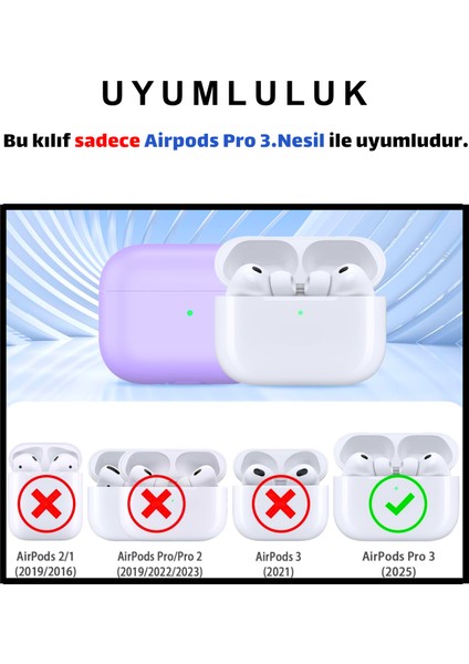 Pro 3. Nesil Uyumlu Lila Premium Silikon High Quality Kulaklık Kılıfı (2.5 MM KALINLIK) fiyatları