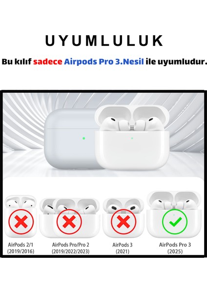Pro 3. Nesil Uyumlu Açık Gri Premium Silikon High Quality Kulaklık Kılıfı (2.5 MM KALINLIK) fiyatları