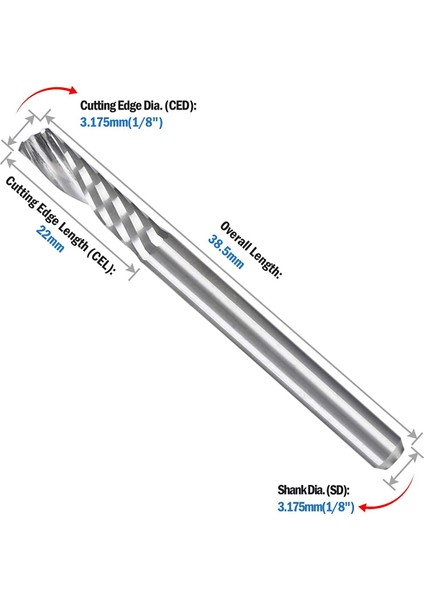 5pcs 6mm 1/4 Inç Karbür Cnc Yönlendirici Bitleri ve 10 Pcs Cnc Yönlendirici Bitleri 1/8 Inç Şey (Yurt Dışından) fırsatları