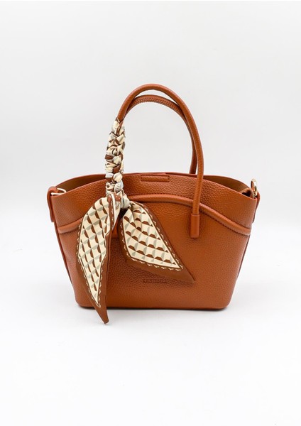 Ithal Kadın Fular Detaylı El ve Çapraz Çanta KB592 - Taba