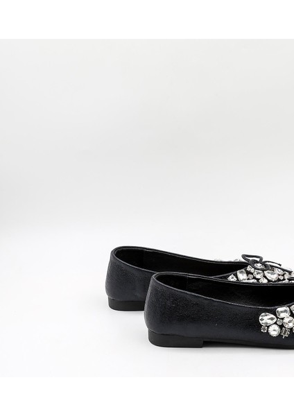 Ithal Kadın Taşlı Şık Babet KB2000-000 Siyah modelleri