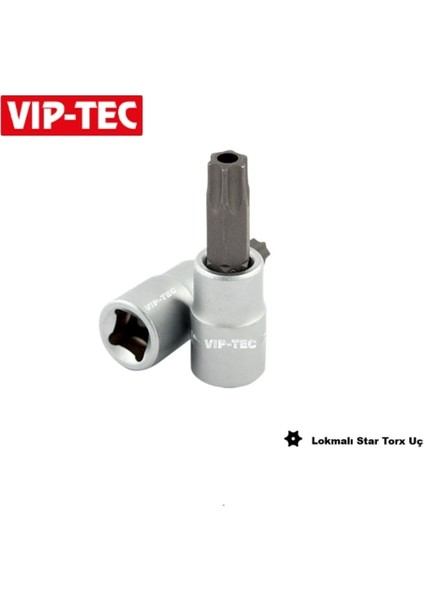 Vıp-Tec 1/2 T20 Lokmalı Torx Uç Delikli Kısa