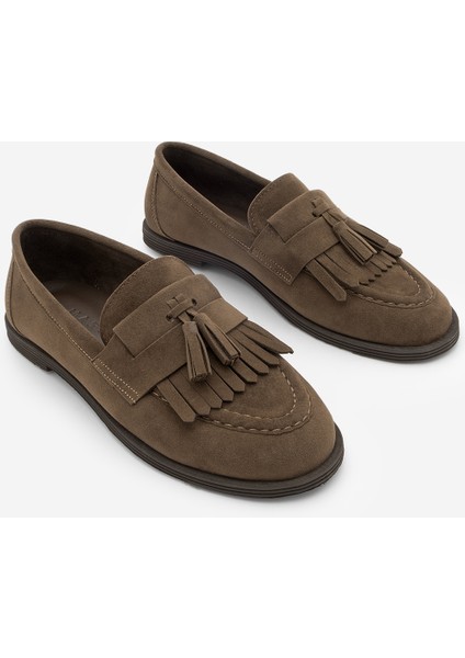 Kadın Loafer Püsküllü Günlük Ayakkabı Petlin Kahve Süet modelleri