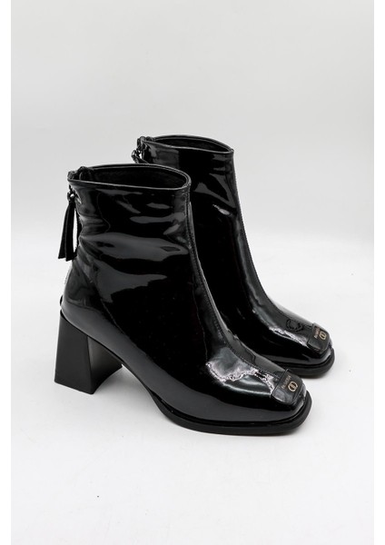 Ithal Seri Kadın Rugan Topuklu Toka Detaylı Bot GJ415 - Siyah - 36 modelleri