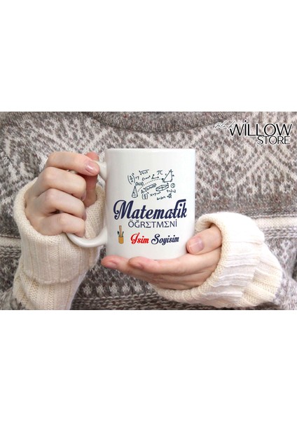 Matematik Öğretmeni Temalı Kişiye Özel Seramik Kupa Bardak