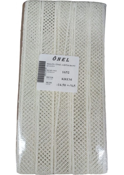 Dantel Polyester Güpür Bant Krem 14,50 Metre En 3 cm ON-1652-KR