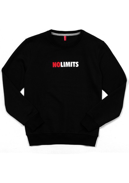 Unisex Nolimits Üç Iplik Rahat Kesim O Yaka Baskılı Pamuk Sweatshirt Siyah fiyatları
