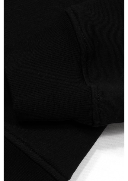 Unisex Nolimits Üç Iplik Rahat Kesim O Yaka Baskılı Pamuk Sweatshirt Siyah